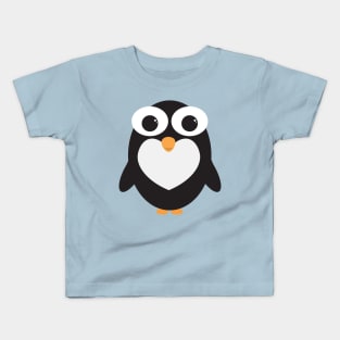 Cute penguin design with white heart Kids T-Shirt